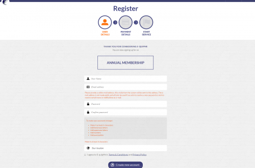 E-quipMe Register